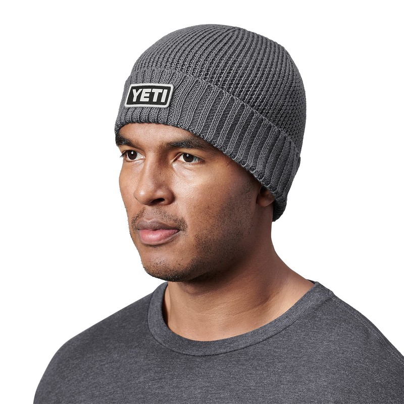 YETI Logo Beanie Hat, Gray