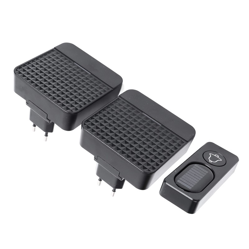 Self Powered Doorbell Black Battery Free Wireless Smart Elderly Pager