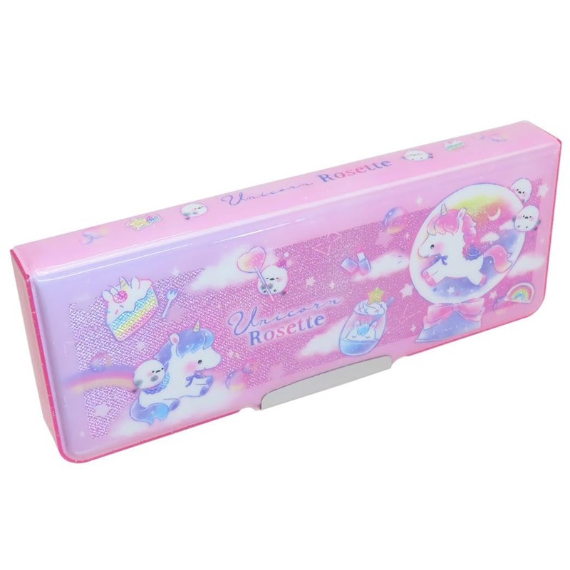 Unicorn Rosette [Pencil Case] Compact Double-Sided Pen Case / New