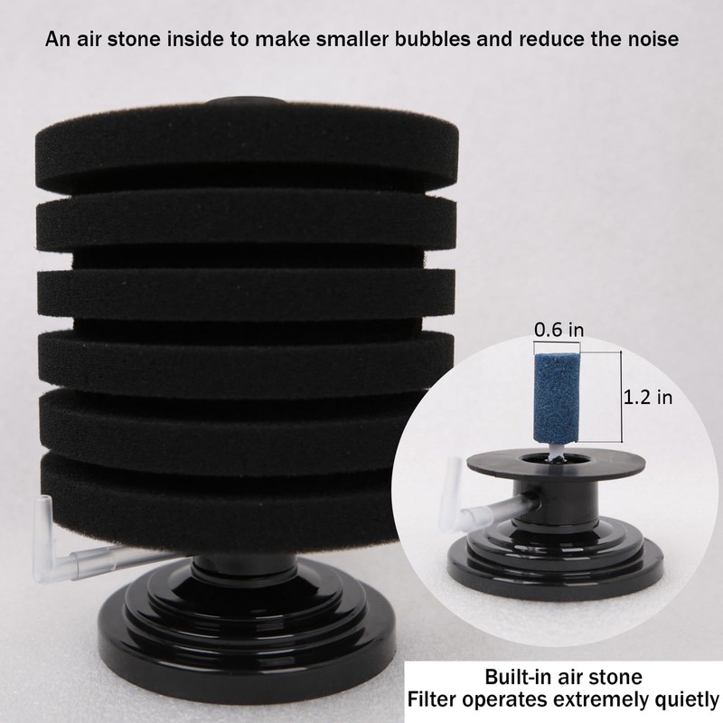 Powkoo Sponge Filters for Aquarium Fish Tank - Quiet Air