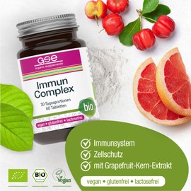 GSE Immun Complex Bio - Strengthen Immune System - Dietary Supplement with Bioflavonoids, Vitamin C, Zinc, Selenium - 100% Organic from Plant Extracts - Dietary Supplement Vegan - 60 Tablets