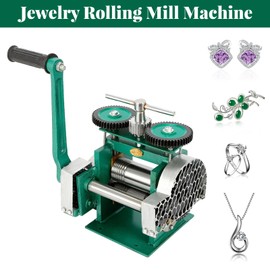 PIAOCAIYIN Manual Jewelry Rolling Mill Machine, 120mm Flat Metal Sheet Roller Tool, Ring Roller Metal Bender, Gold Plating Kit Sheet Metal Roller, Rolling Mill for Jewelry