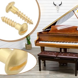 Be In Your Mind 100pcs Wood Screws M3 x 12mm Brass Slotted Screws Round Head Brass Tapping Screw Solid Pan Head Screws for DIY Craft Wodden Furniture