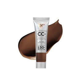 IT Cosmetics IT Cosmetics Your Skin But Better CC+ Cream Travel Size, Neutral Deep - Color Correcting Cream, Full-Coverage Foundation, Hydrating Serum & SPF 50+ Sunscreen - Natural Finish - 0.406 fl oz