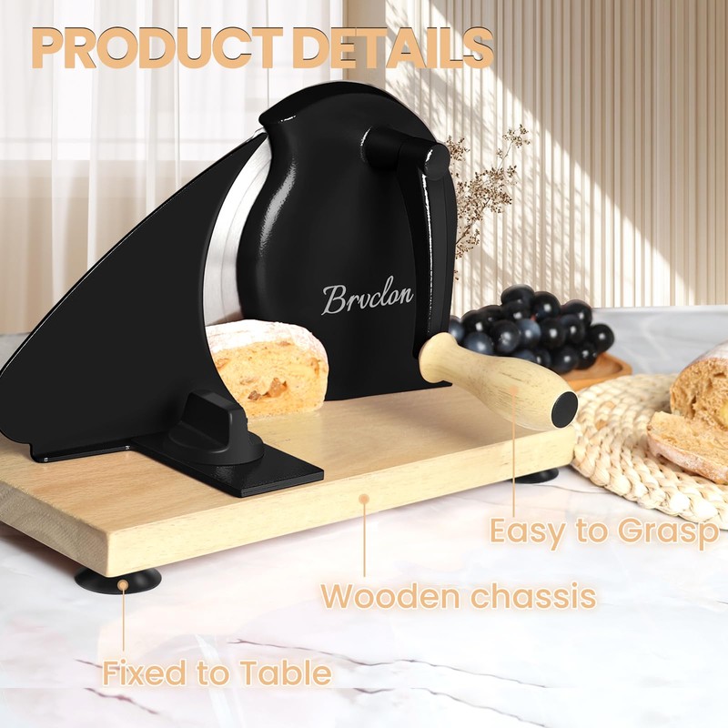 Manual Bread Slicer for Homemade Sourdough Bread, Adjustable Thickness&Evenly Slicing,