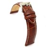diloy Crocodile Embossed Leather Watch Strap with White Stitching Crocodile