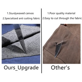 Chef's Knife Bag With 5 Slots, Wax Canvas Knife roll with Professional Anti Cutting Fabric Inside (Blue)