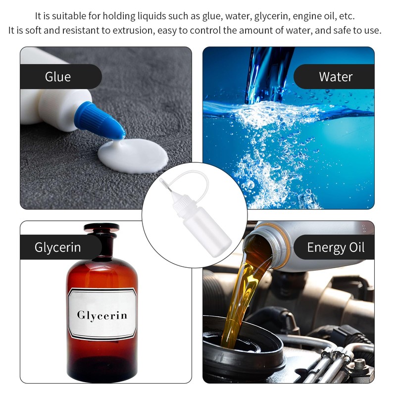 TYVOM 5PCS Precision Tip Applicator Bottle, Small Hair Oil Applicator