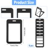 Elegaperma 6 Pcs Double Sided Badge Holder, Vertical Hard Plastic