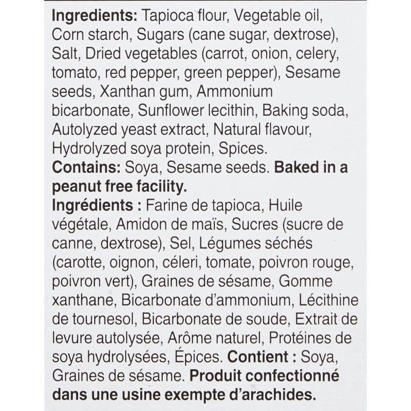 Dare Breton Gluten Free Garden Vegetable Crackers, 135g/4.7 oz. Box