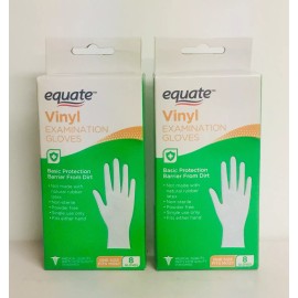 Equate 2 Boxes Equate Vinyl Examination G L O V E S ~ One Size Fits Most 16 Ct. Total