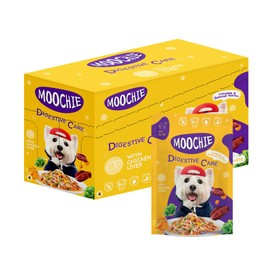 MOOCHIE Grain Free Small Dogs Wet Dog Food - Digestive Care - Real Chicken, Beef & Vegetable - No Artificial Flavors or Preservative - 12 x 3 oz Pouch