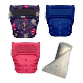 Pañales Ecológicos De Tela Ecopipo  Filtro De Bambú 3 Pack                                                                                            