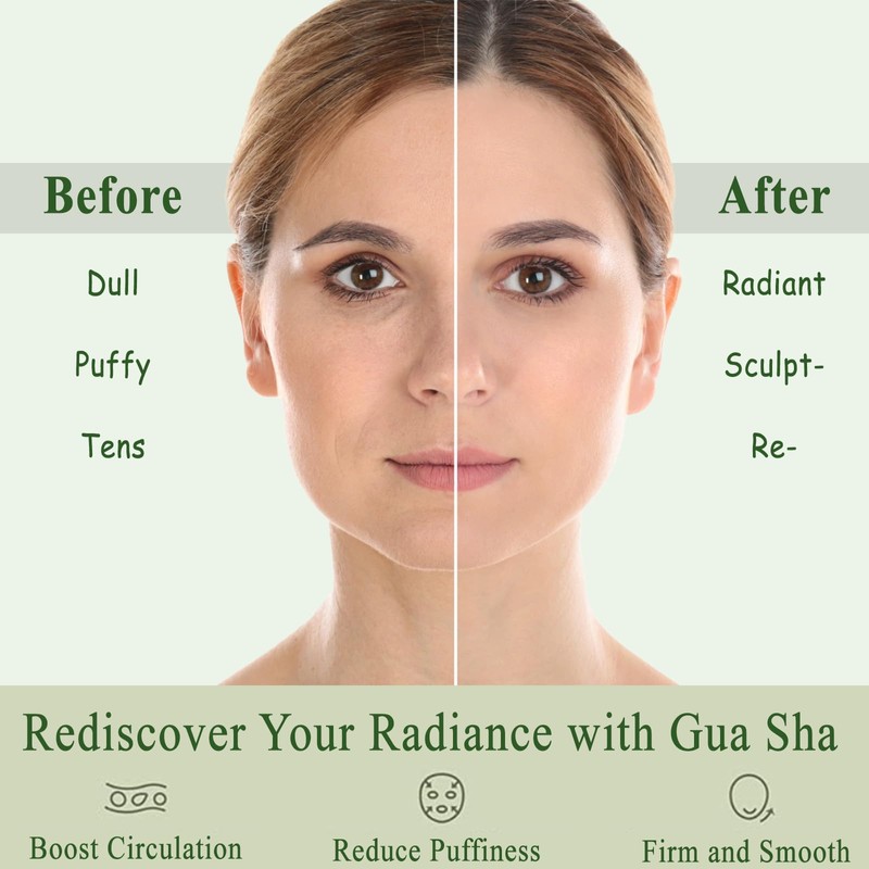 Dancepanda Gua Sha Facial Tools,Guasha Tool for Face,Lymphatic Drainage Massager(2PCS,Green)