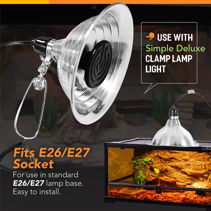 Simple Deluxe Ceramic Heat Emitter 100W Reptile Heat Lamp Bulb