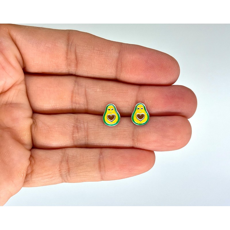 Avocado Earrings 925 Sterling Silver