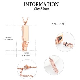 QGJNSGC Keepsake Necklace for Ashes 18 Wheeler Semi Truck Cremation Pendant Urn Jewelry Memorial Locket Necklace Gifts (Rose gold)