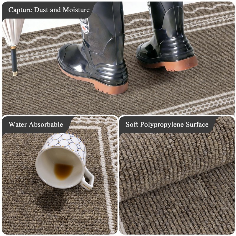 Ileading Indoor Door Mat 2x3ft, Absorbent Dog Muddy Paws Mats,