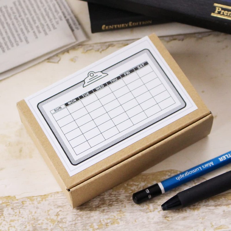 Stamp Calendar, Stylish, Monthly Schedule, Notebook, Gift, Diary, Recording, Hanko,