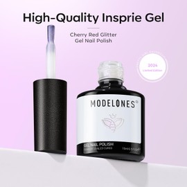 modelones White Gel Nail Polish, Pearl White Gel Nail Polish 15 ML Glitter Gel Polish Shimmer Mermaid Nail Gel Soak Off UV Gel for Salon Home DIY Manicure Use