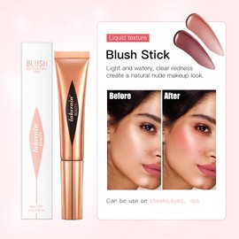 Liquid Contour Beauty Wand, Highlighter and Face Blush Stick with Cushion Applicator/Cream Contour Stick Face Illuminator Makeup Stick (02#Blush Stick)