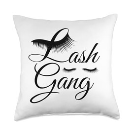 Lash Gang Lash Lounge Lash Studio & Lash Bars Gang Eyelash Specialist Tech Lash Artist Throw Pillow, 18x18, Multicolor