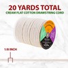 Mandala Crafts Cream Flat Drawstring Replacement, 1/8 Inch 20 Yds