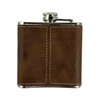 Campbell Irish Coat of Arms Leather Flask - Rustic Brown