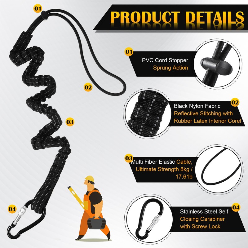 LEIFIDE 16 Pcs Tool Lanyard Standard Length Safety Tool Leash