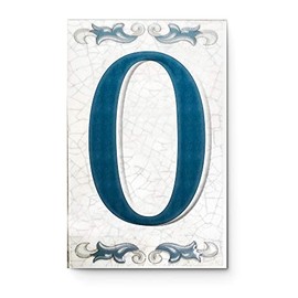 Kantu 2113022 Aragon Ceramic Tile Address Number, 5.5 in. L x 3.5 in. W x 0.25 in. H, Blue