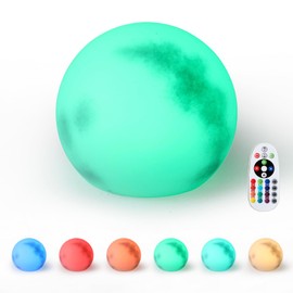 podafu Indoor Outdoor Waterproof Light Up Sphere with Remote,Led Night Light Mood Lamp,16 Dimmable Colors and 4 Dynamic Modes,Suit Home Bedroom Patio Pool Garden Party (USB Charging, Ball 8 inch)