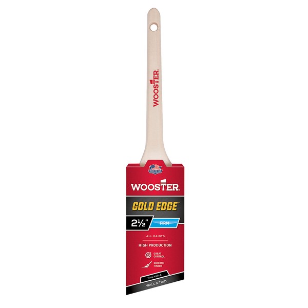 Wooster 5234-2 1/2 Series 5234 2-1/2" Gold Edge Thin Angle Brush, 2 1/2 Inch