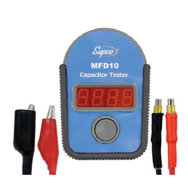 Supco MFD10 Digital Capacitor Tester with LED Display, 0.01 to 10000mF Range, 5% Accuracy