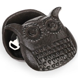 WRINGKIT Hide a Key Outside, Cast Iron Key Hider, Owls Key Hider Indoor Outdoor Statues, Spare Key Holder Safe, Jewelry Keys Tealight Storage Box with Lid for Garden, Yard, Ear Studs, Rings