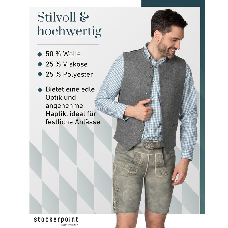 Stockerpoint Devito Men's Costume Vest, granite