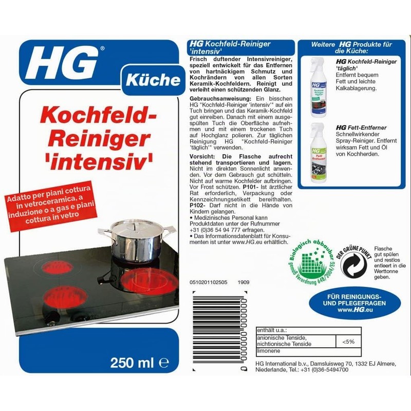 HG Detergente per piano cottura extra forte