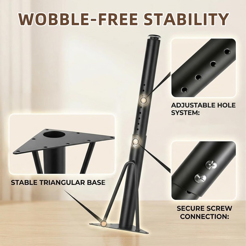 Yuleimy Adjustable Metal Table Legs 19-30 Inch, Heavy Duty Desk