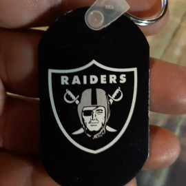 Forever Collectibles LAS VEGAS RAIDERS DOG TAG KEY CHAIN ALUMINUM KEYCHAIN