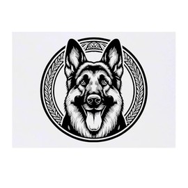 'German Shepherd Portrait' Temporary Tattoo - Water Resistant, Skin-Safe, Non-Toxic Transfer (TO00085273)