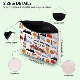 FOTAP Chicago Trip Makeup Bag Chicago State Gift Chicago Travel Bag Chicago Souvenir Gift Chicago Welcome Bag Housewarming Gift (Chicago)