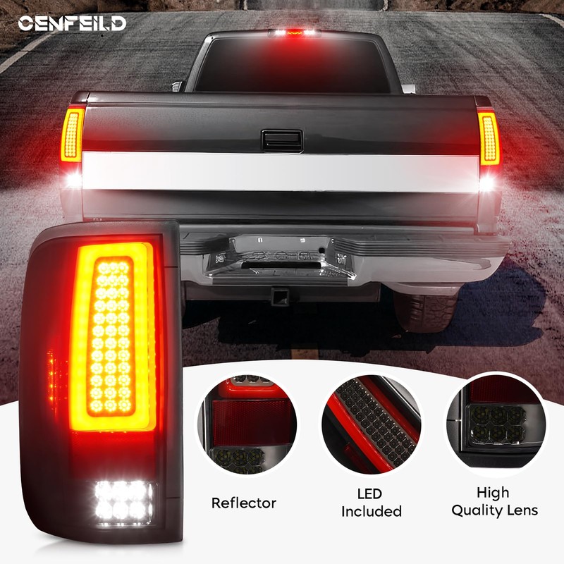 LED Tail Lights Assembly + 3rd Third Brake Cargo Lamp