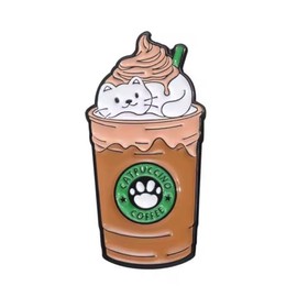 Catpuccino Cat Coffee Pin Badge