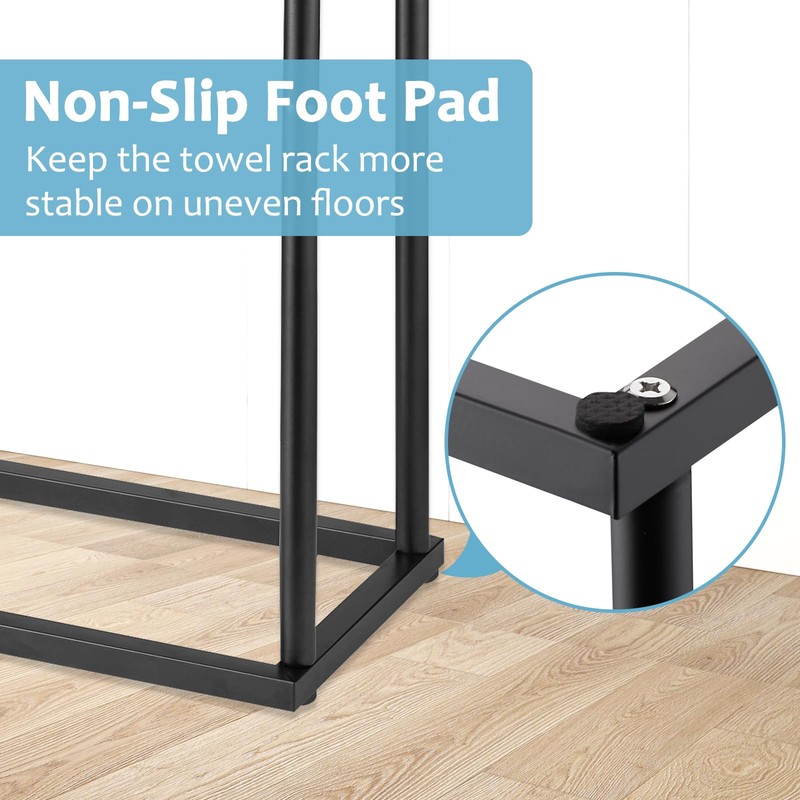 Free Standing Towel Rack, 2 Tier Towel Racks for Bathroom