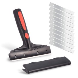 Ehdis Tapetenentferner(den Stiel zu verlängern) mit 10 Klinge, Fenster Schaber, Fensterschaber Profi zum Entfernen von Kleber, Klebereste, Farbe, Abziehbilder, 6 Zoll, Schwarz