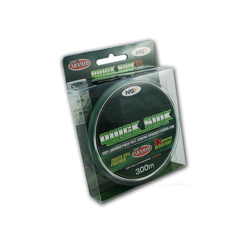 NGT Spool Of 'Quick Sink' Moss Braid - Green, 20