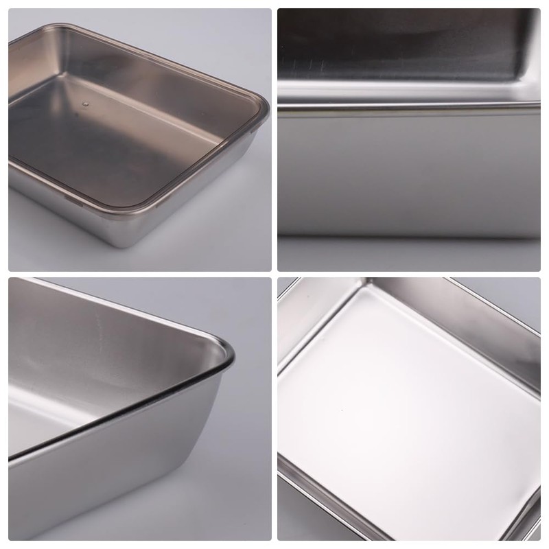 WakiHong 4 PCS Refrigerator Airtight Storage Containers Stainless Steel Food