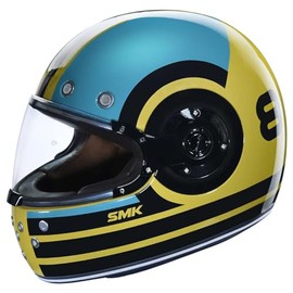 SMK Helmets Retro Full Face Motorcycle Helmet (Ranko Gold (GL 428) - Small)