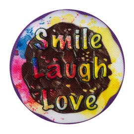 Mono Quick 10038 Smile Laugh Love Iron-On Patch Approx. 5 x 5 cm Multi-Coloured