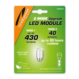 LiteXpress LXB430 2 Mode LED Upgrade Module 430 or 40 Lumen Only for 2 C/D Cell Maglite Torches