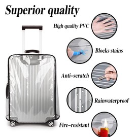 RHQFDM Transparent Suitcase Protective Cover PVC Suitcase Protective Cover Waterproof Suitcase Cover Rolling Luggage Compartment Suitcase Protection, Abrasion-Resistant and Waterproof Design to